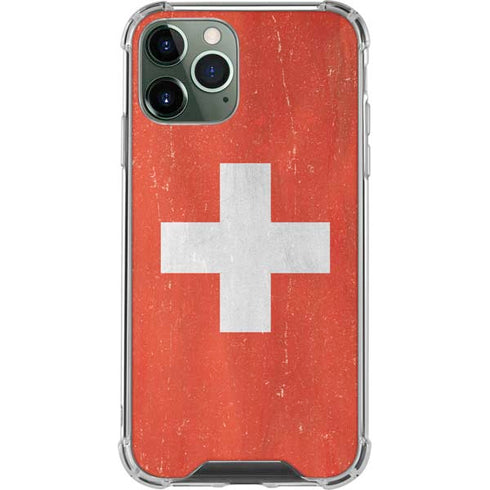 Switzerland Flag Distressed iPhone 12 Pro Max Clear Case